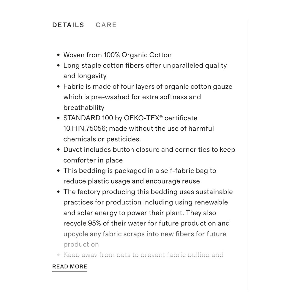 Quince Organic Airy Gauze Duvet Cover Full/Queen Dune Cotton DUVET COVER ONLY - Picture 2 of 5